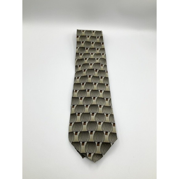 VTG Grateful Dead Go To Heaven Twelfth Set Tie Beige 100% Silk Abstract 1996 - Picture 2 of 6